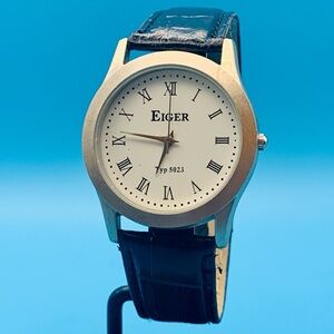 EIGER TYP 5023 Men’s Fashion Quartz Wristwatch Roman Numerals Working Condition